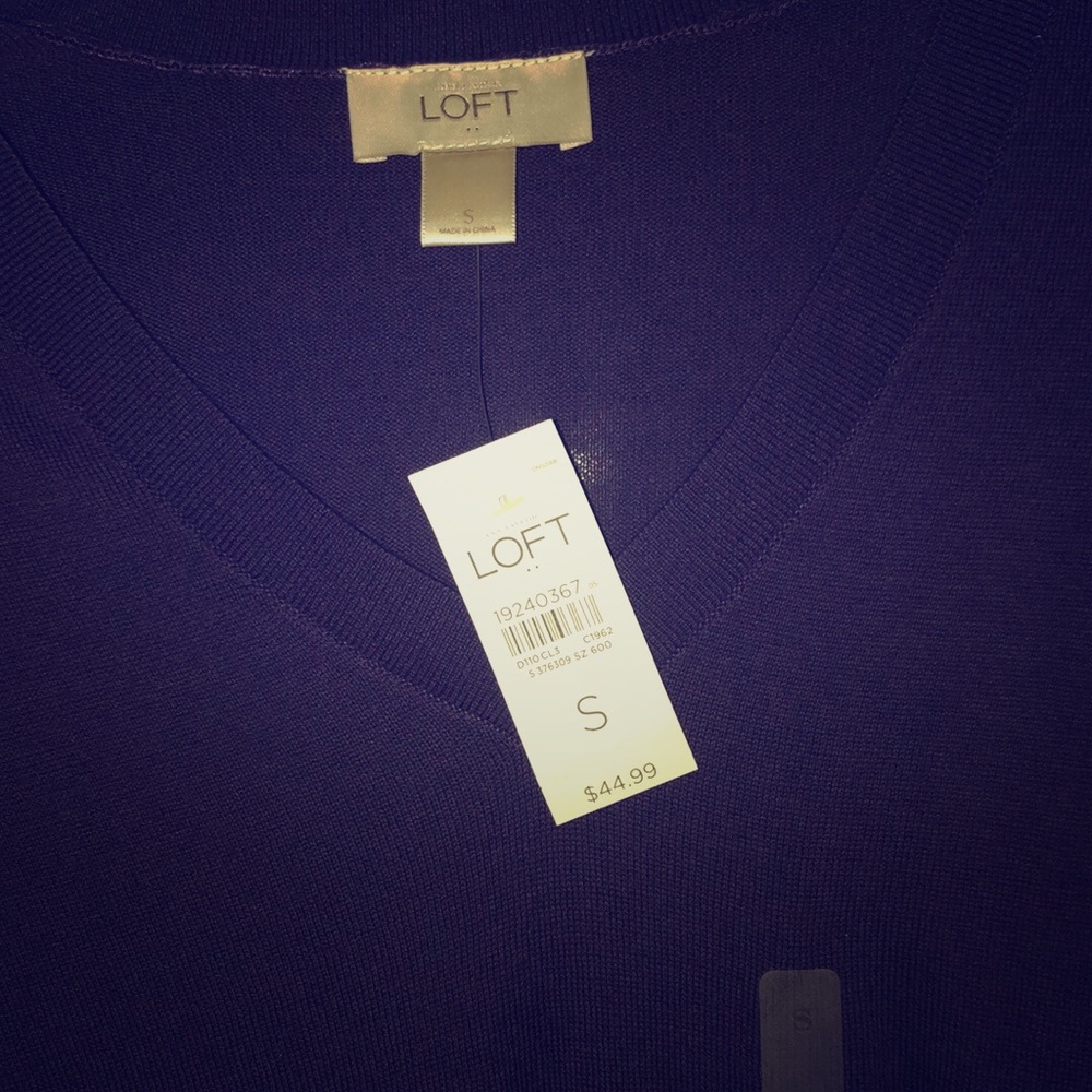 Dark Purple LOFT V neck women’s sweater small